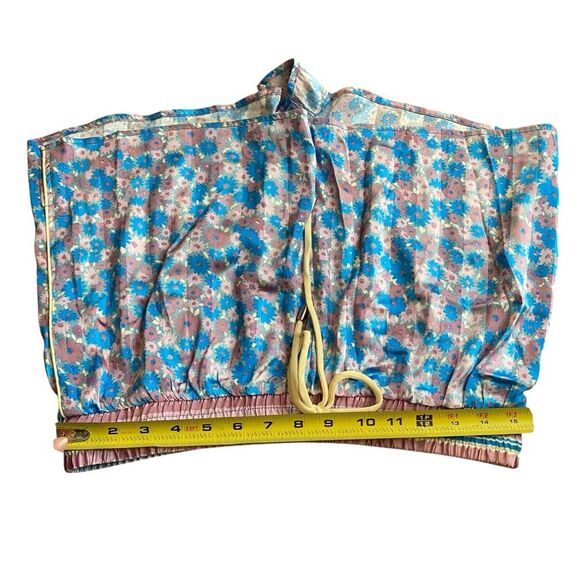 Free People M Pillow Talk Satin Pajama Set Lilac Blue Floral Print Silky New - Picture 6 of 13